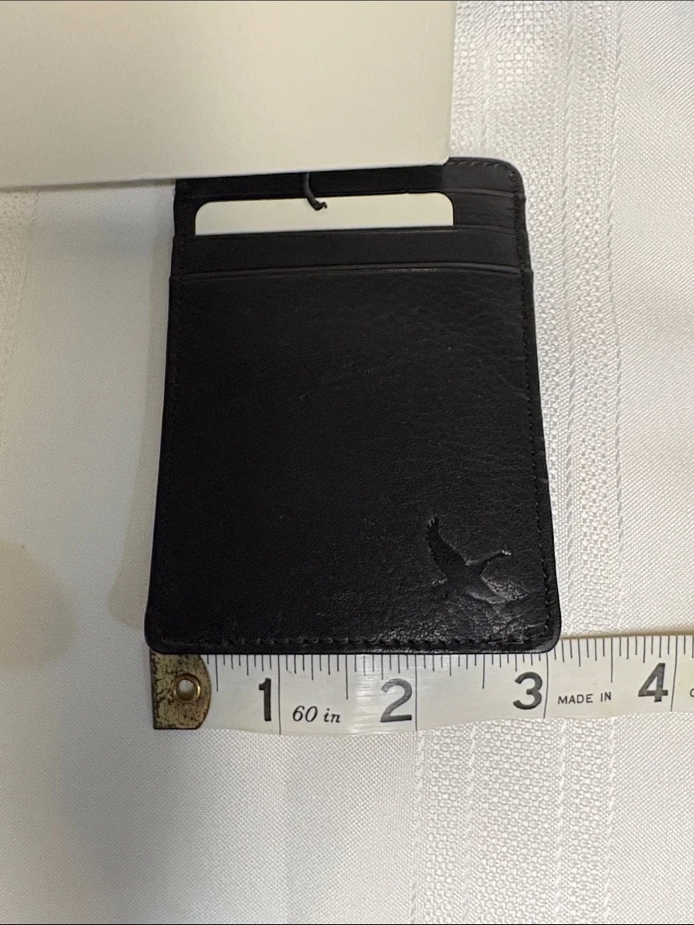 Eddie Bauer Black Leather Front-Pocket Wallet with Silver Money Clip